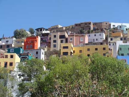 Colorful homes on the hills of Guanajuato, Mexico
